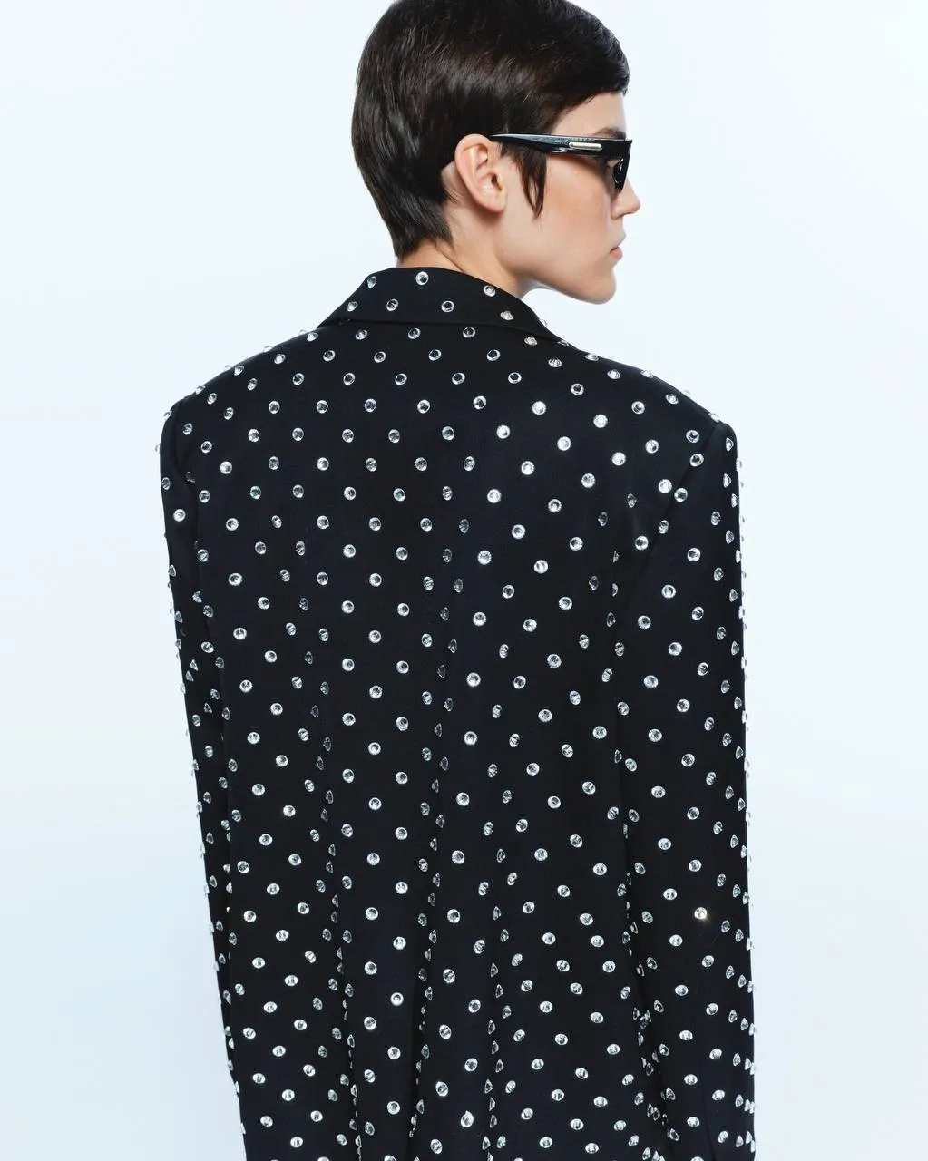 Crystal Rhinestone Embellished Blazer in Black sold by Santa Brand product image thumbnail 5