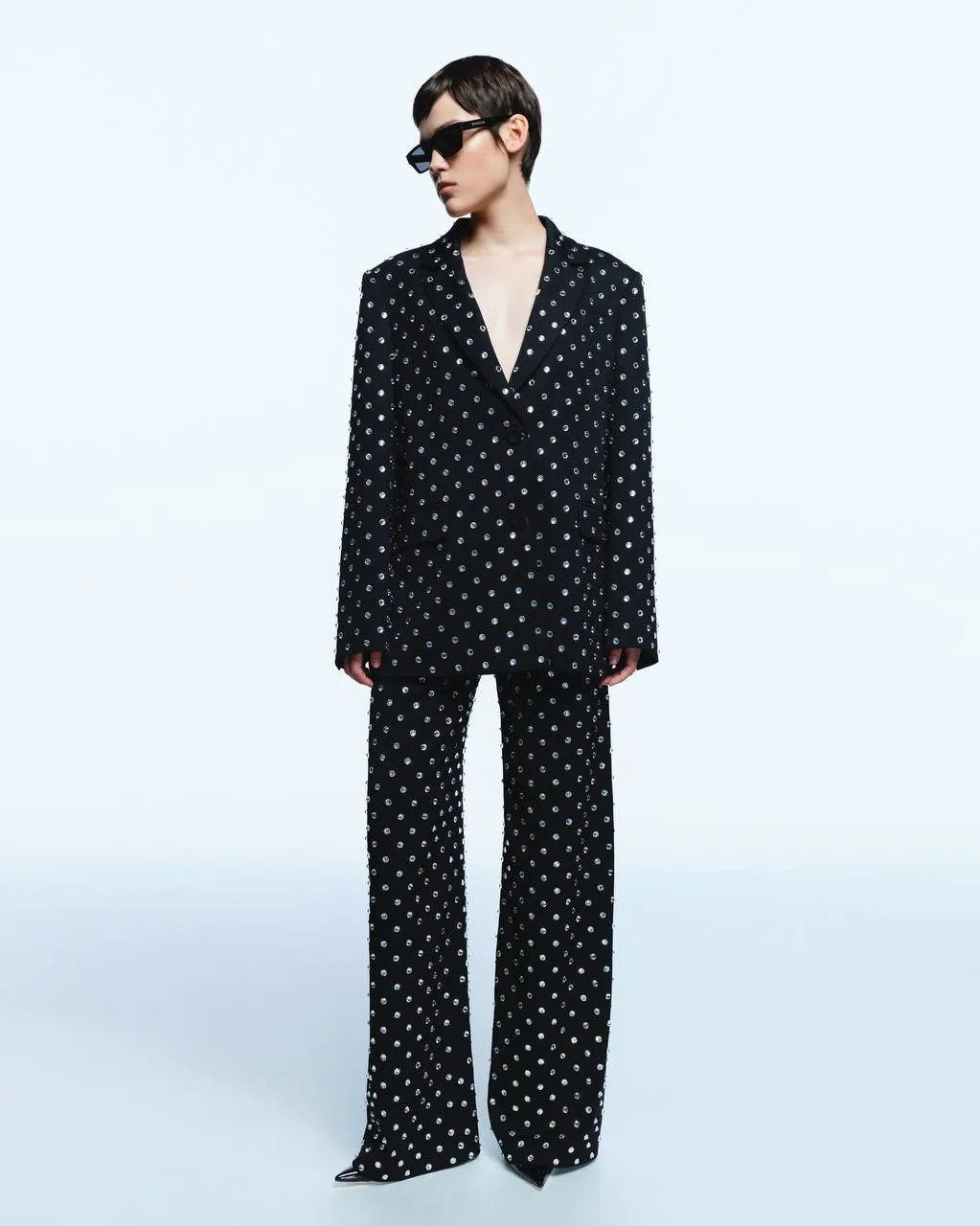 Crystal Rhinestone Embellished Blazer in Black sold by Santa Brand product image thumbnail 3