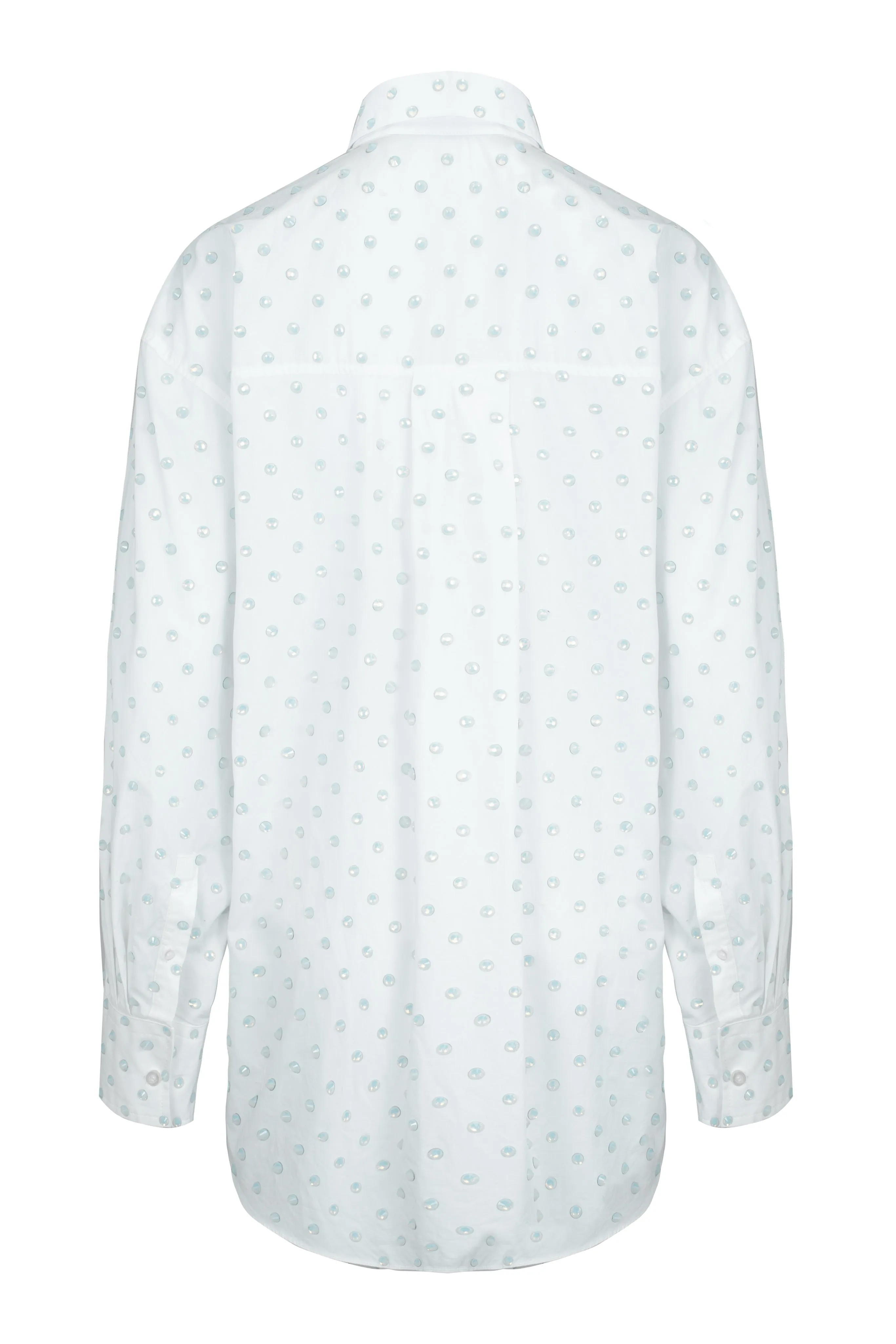 White Quartz Rhinestone Shirt in White sold by Santa Brand product image thumbnail 2