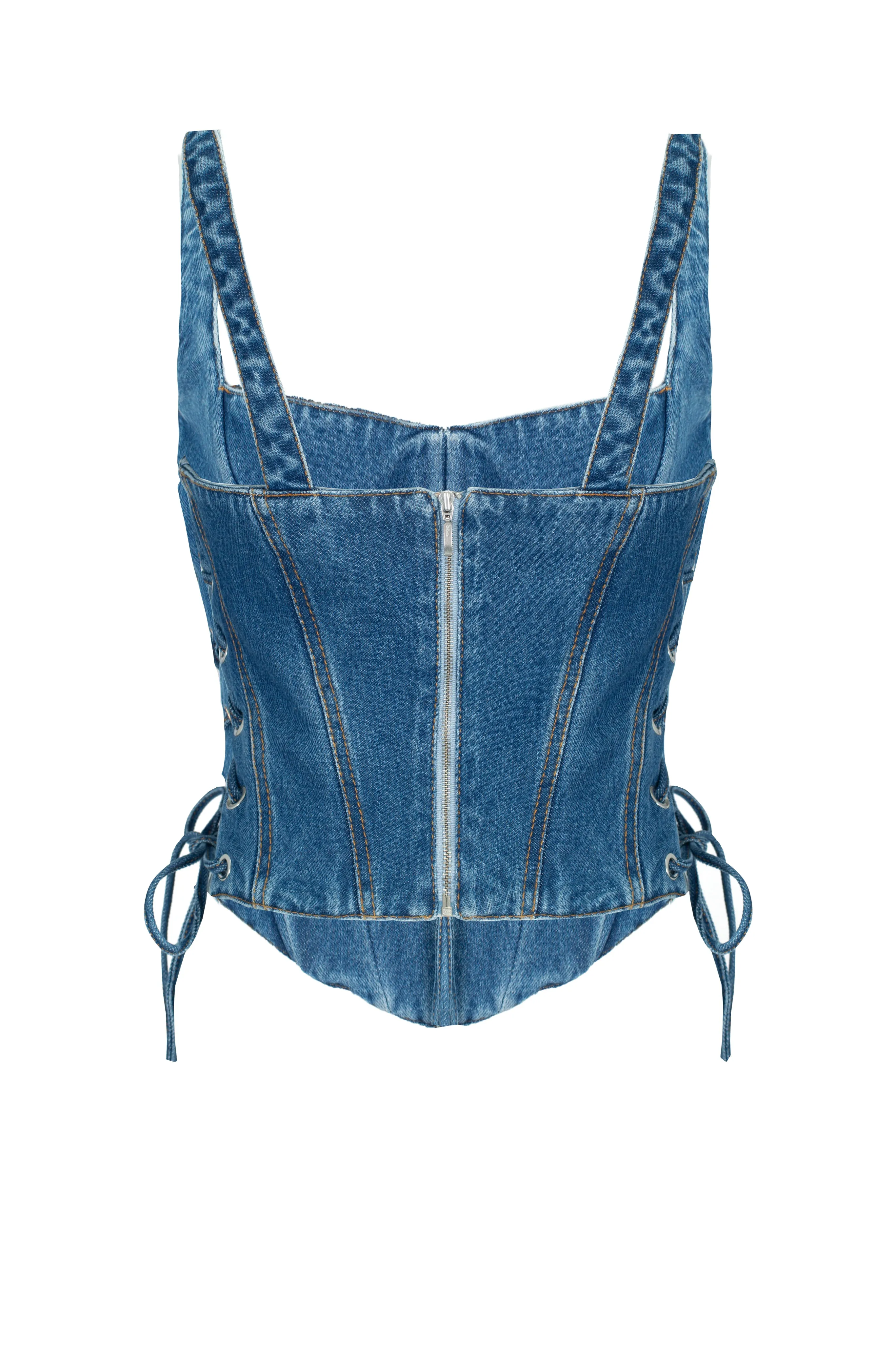 Laced Up Denim Corset top sold by Santa Brand product image thumbnail 2