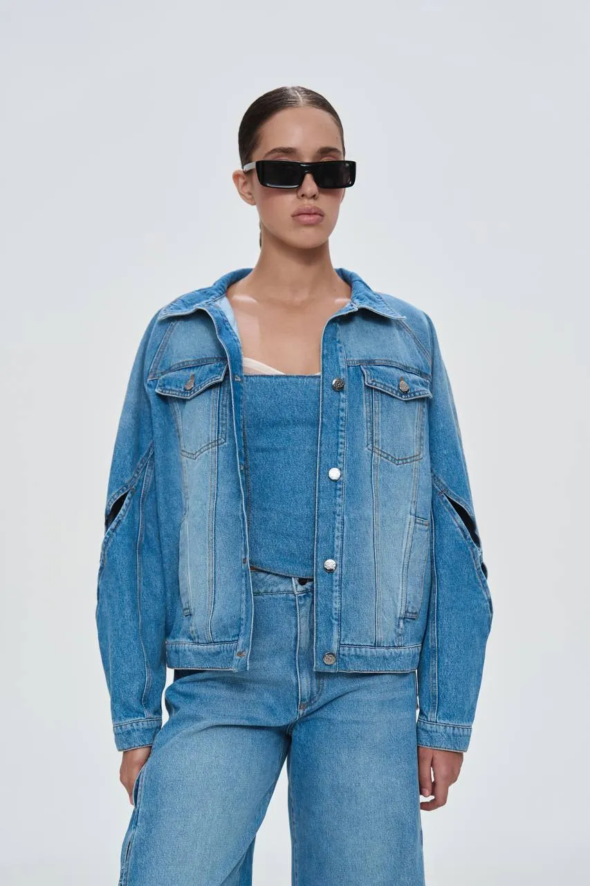 Denim Jacket with Cuts sold by Santa Brand product image thumbnail 3