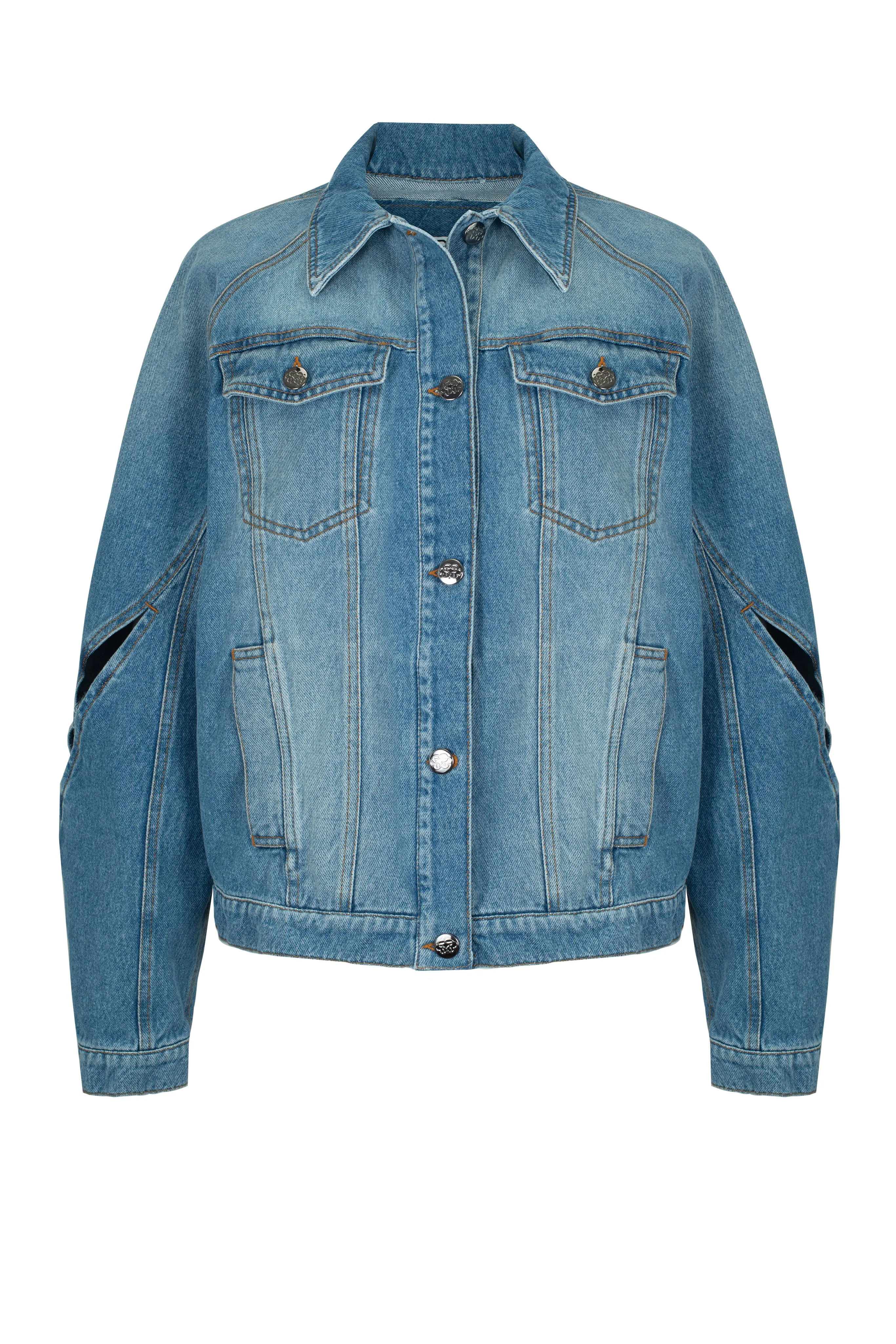 Denim Jacket with Cuts sold by Santa Brand