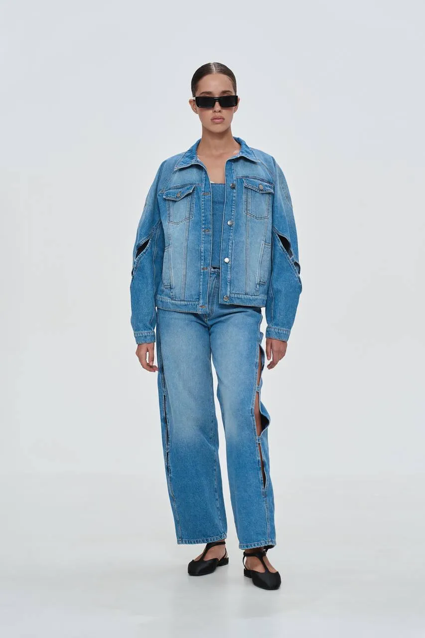 Denim Jacket with Cuts sold by Santa Brand product image thumbnail 4