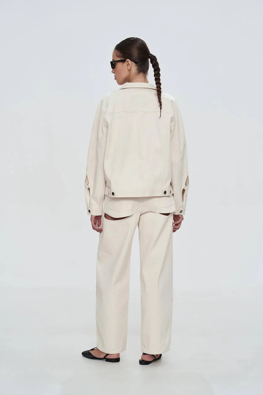 Cream Jacket with Cuts sold by Santa Brand product image thumbnail 5