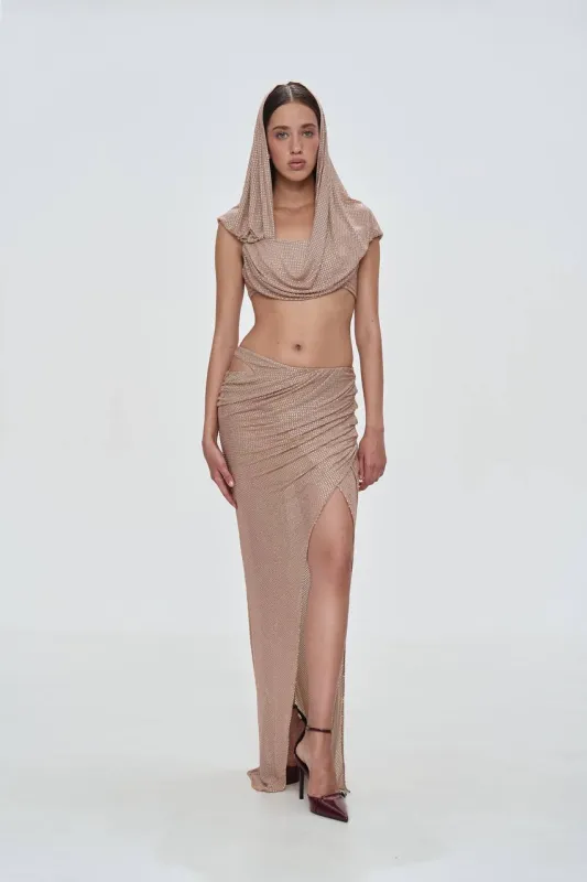 Cream Crystal Skirt sold by Santa Brand