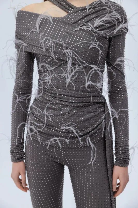 Embellished diamante long sleeve sold by Santa Brand