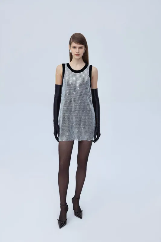 Diamante velvet mini dress sold by Santa Brand