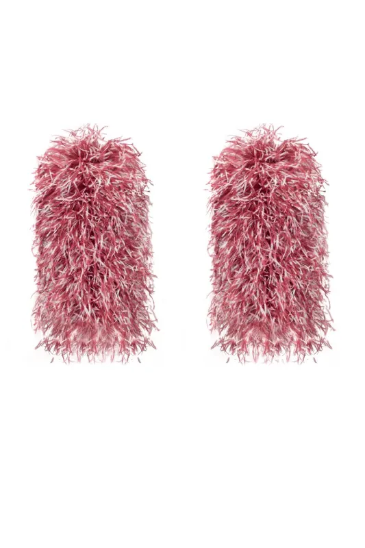 Long feather mittens sold by Santa Brand
