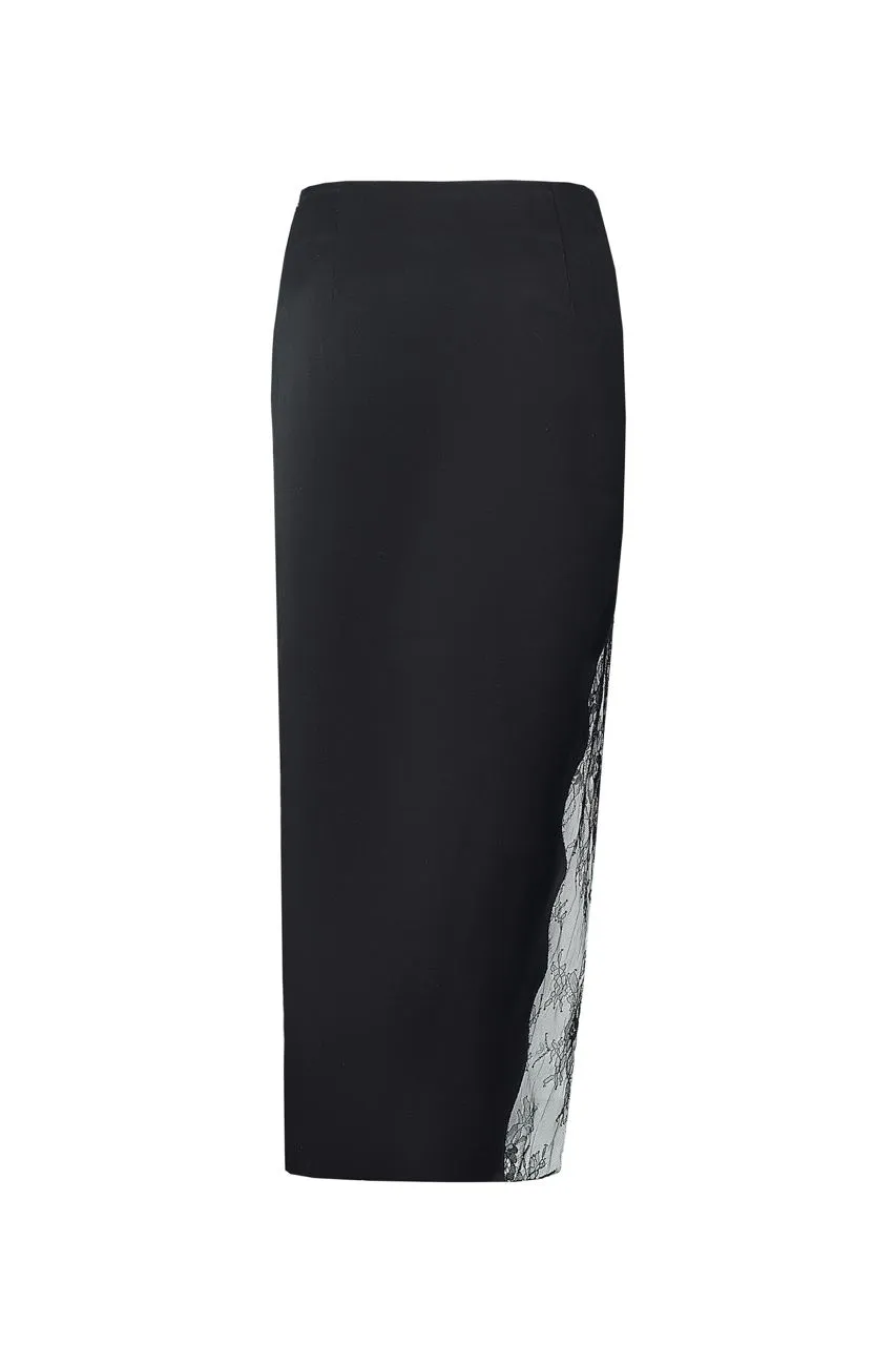 Lacet midi skirt with soft velvet sold by Santa Brand product image thumbnail 2
