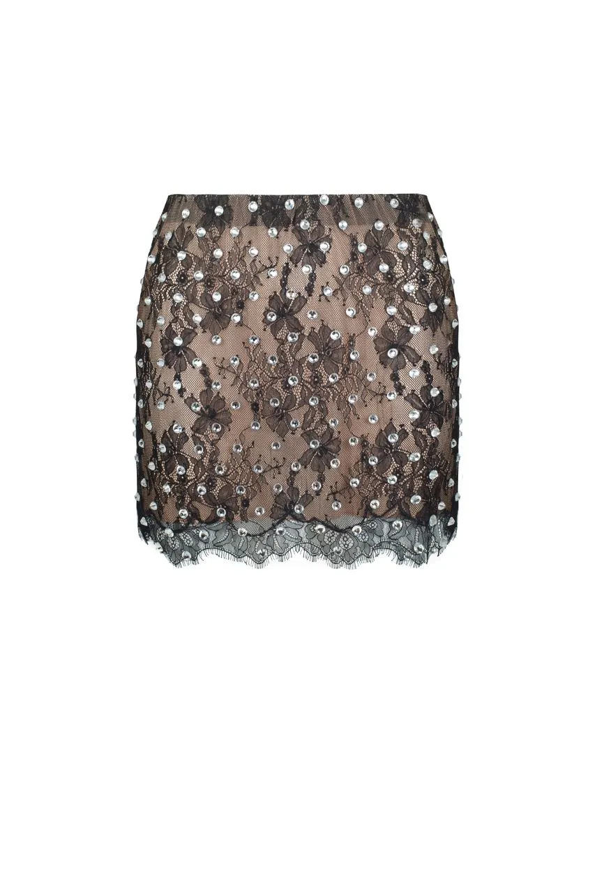 Diamante mini skirt sold by Santa Brand