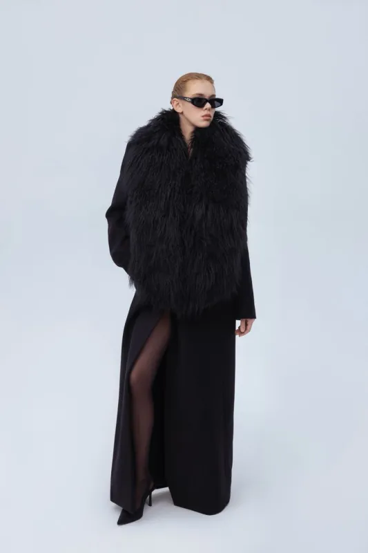 Coat with fur collar sold by Santa Brand