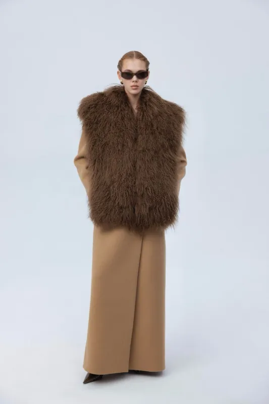 Coat with fur collar sold by Santa Brand