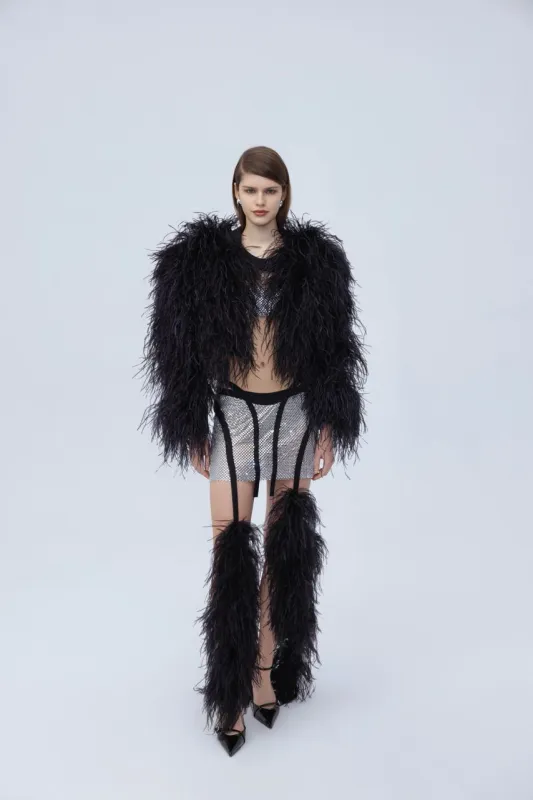 Short feather jacket sold by Santa Brand