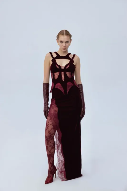 Lacet top with soft velvet sold by Santa Brand
