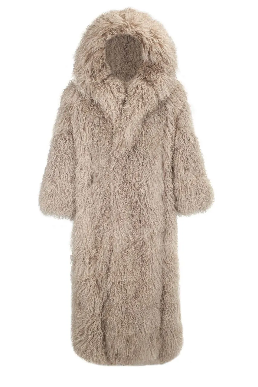 Long fur coat with hood sold by Santa Brand product image thumbnail 3