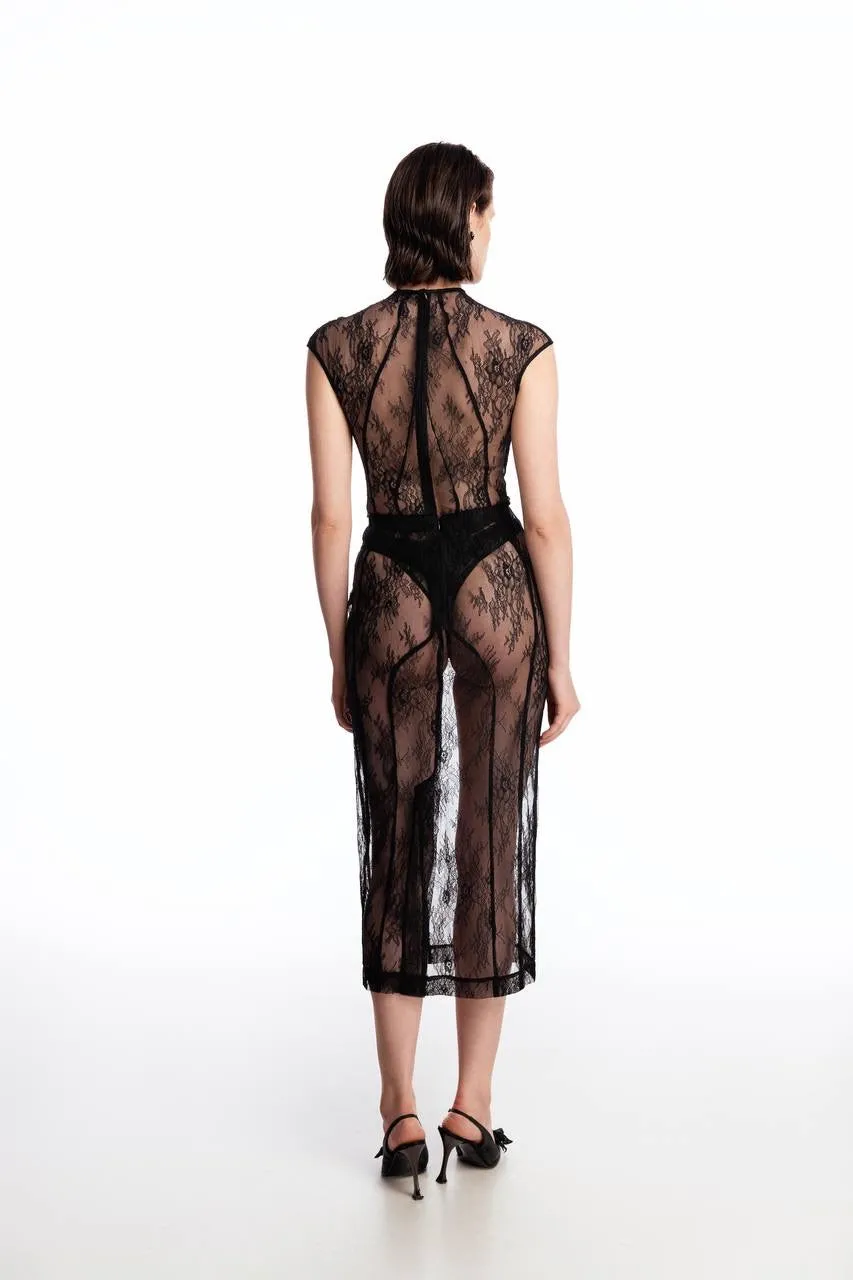 Lace bodysuit with silhouette lines sold by Santa Brand product image thumbnail 3