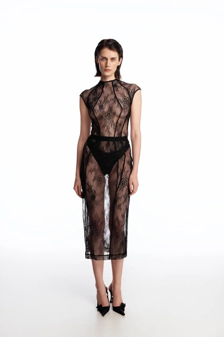 Lace bodysuit with silhouette lines sold by Santa Brand product image thumbnail 2