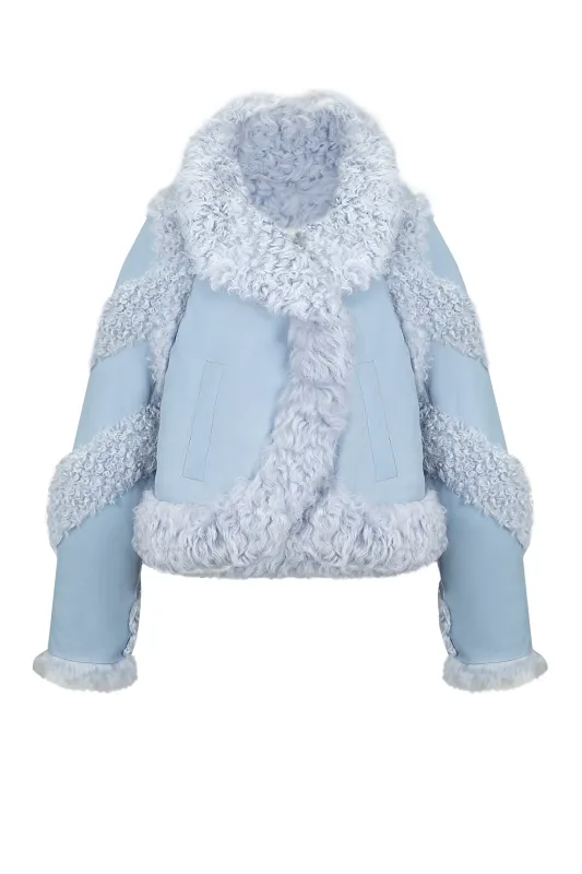 Fur jacket with silhouette lines and sold by Santa Brand