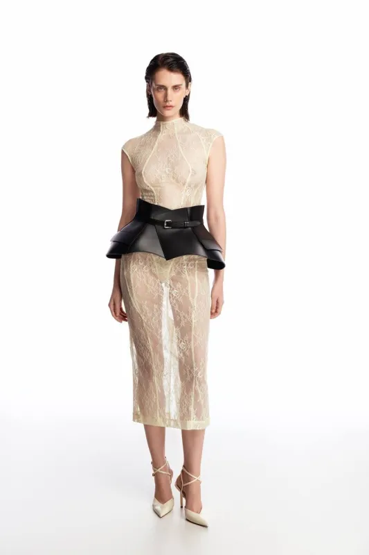 Lace bodysuit with silhouette lines made by Santa Brand