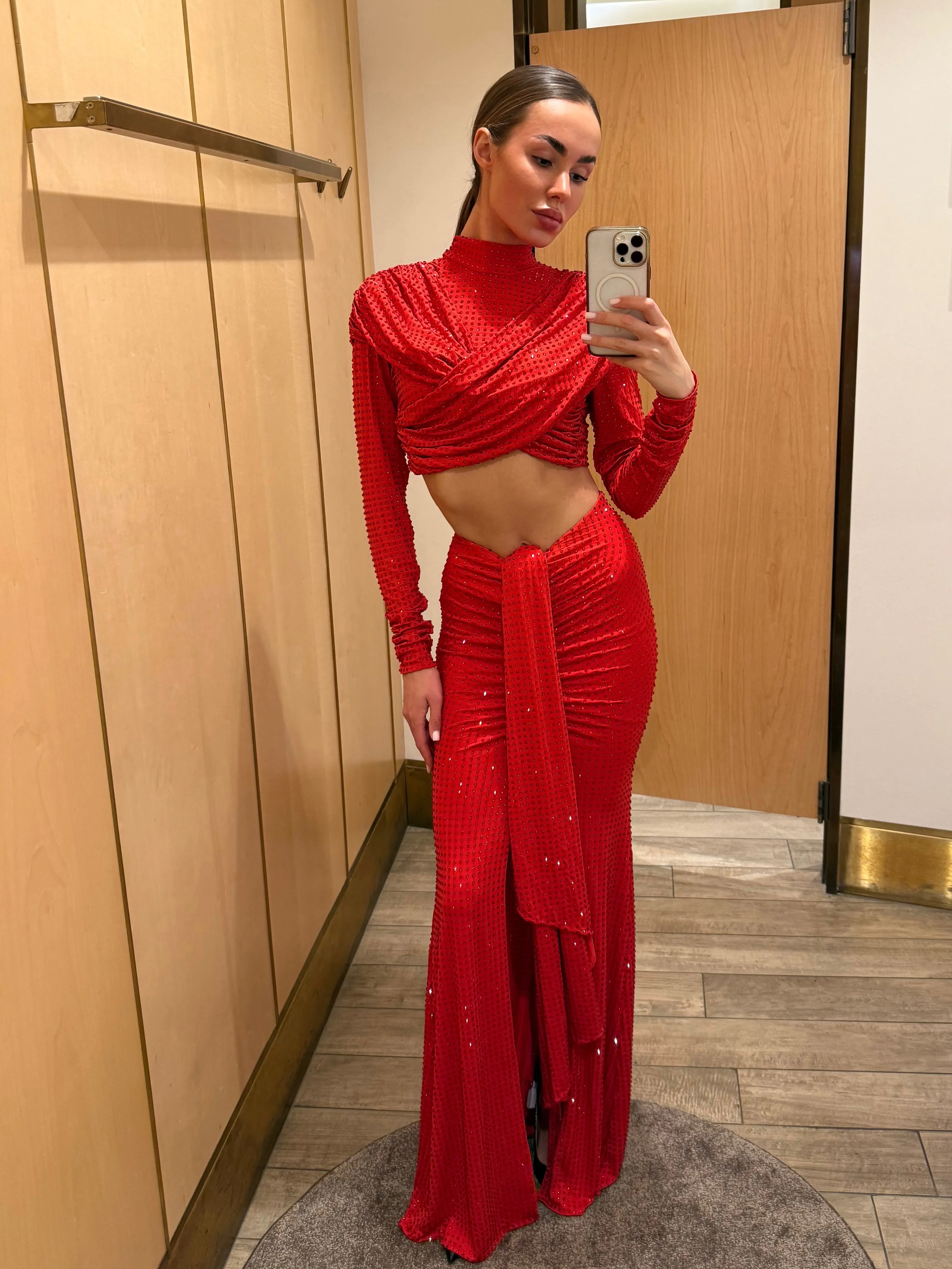 DIAMANTE CROP TOP WITH SLEEVES sold by Santa Brand product image thumbnail 2