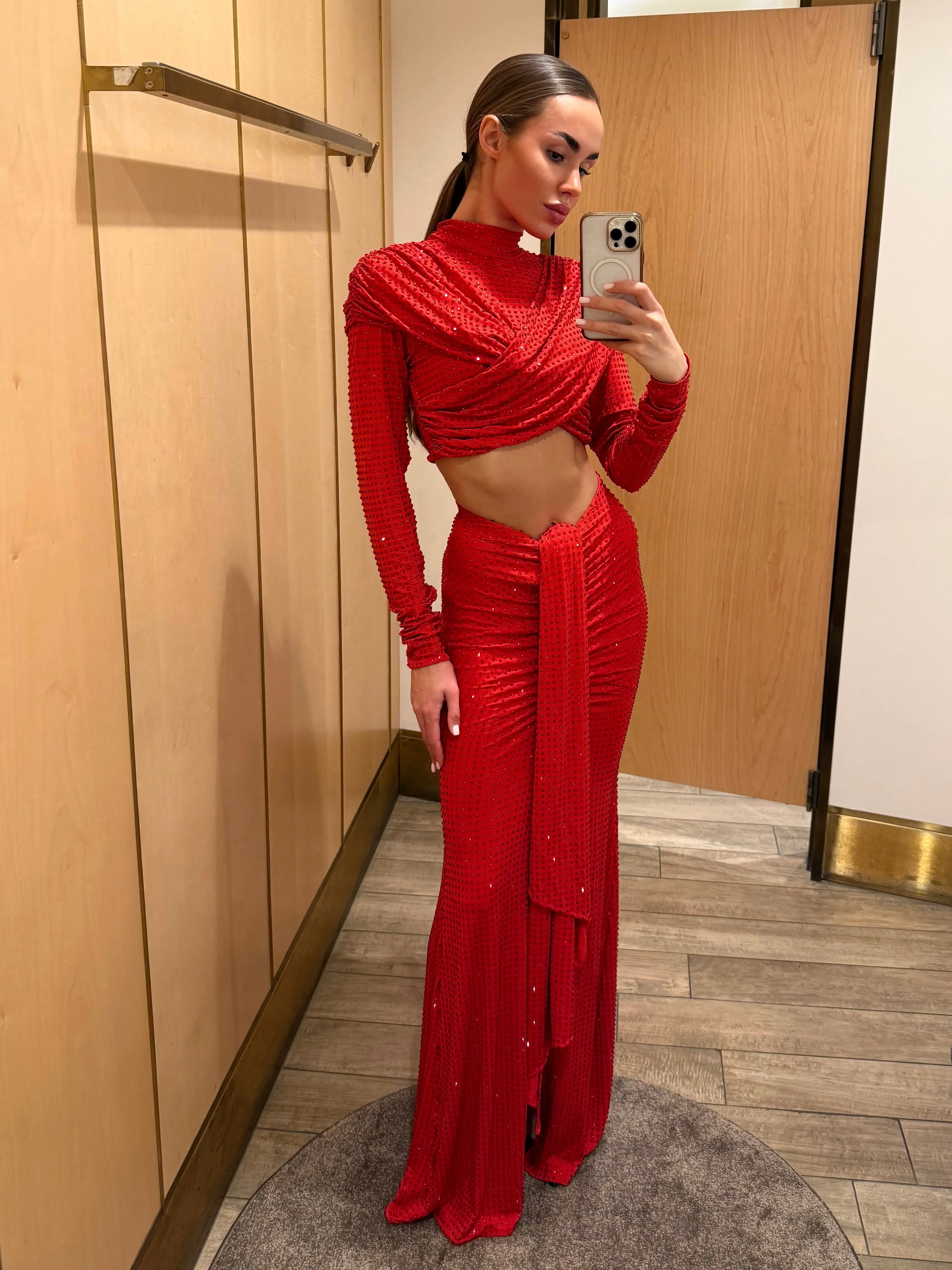 DIAMANTE CROP TOP WITH SLEEVES sold by Santa Brand product image thumbnail 3