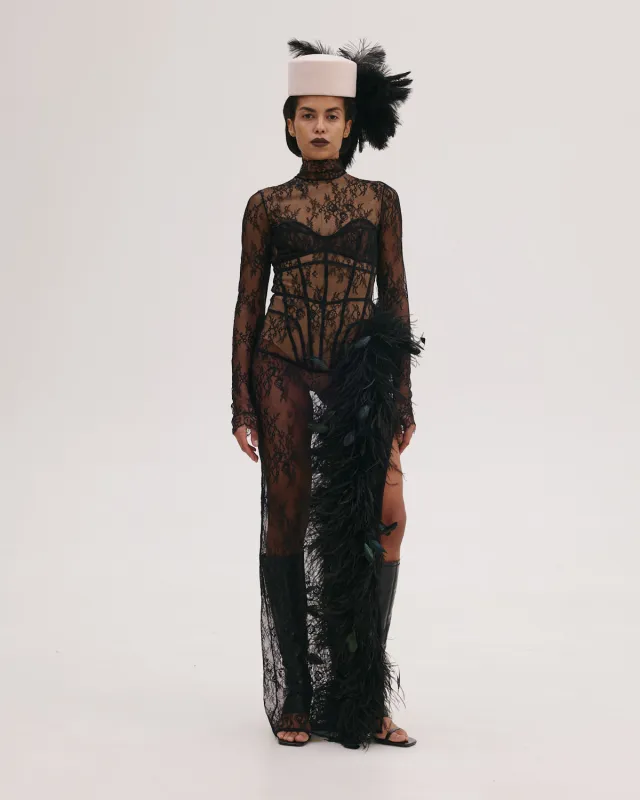 Maxi Dress with Corset Lines made by Santa Brand
