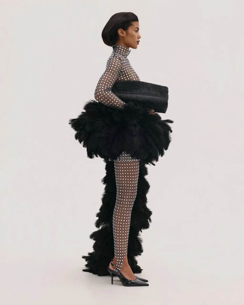 Diamante Mini Dress with Feathers Tail sold by Santa Brand product image thumbnail 2
