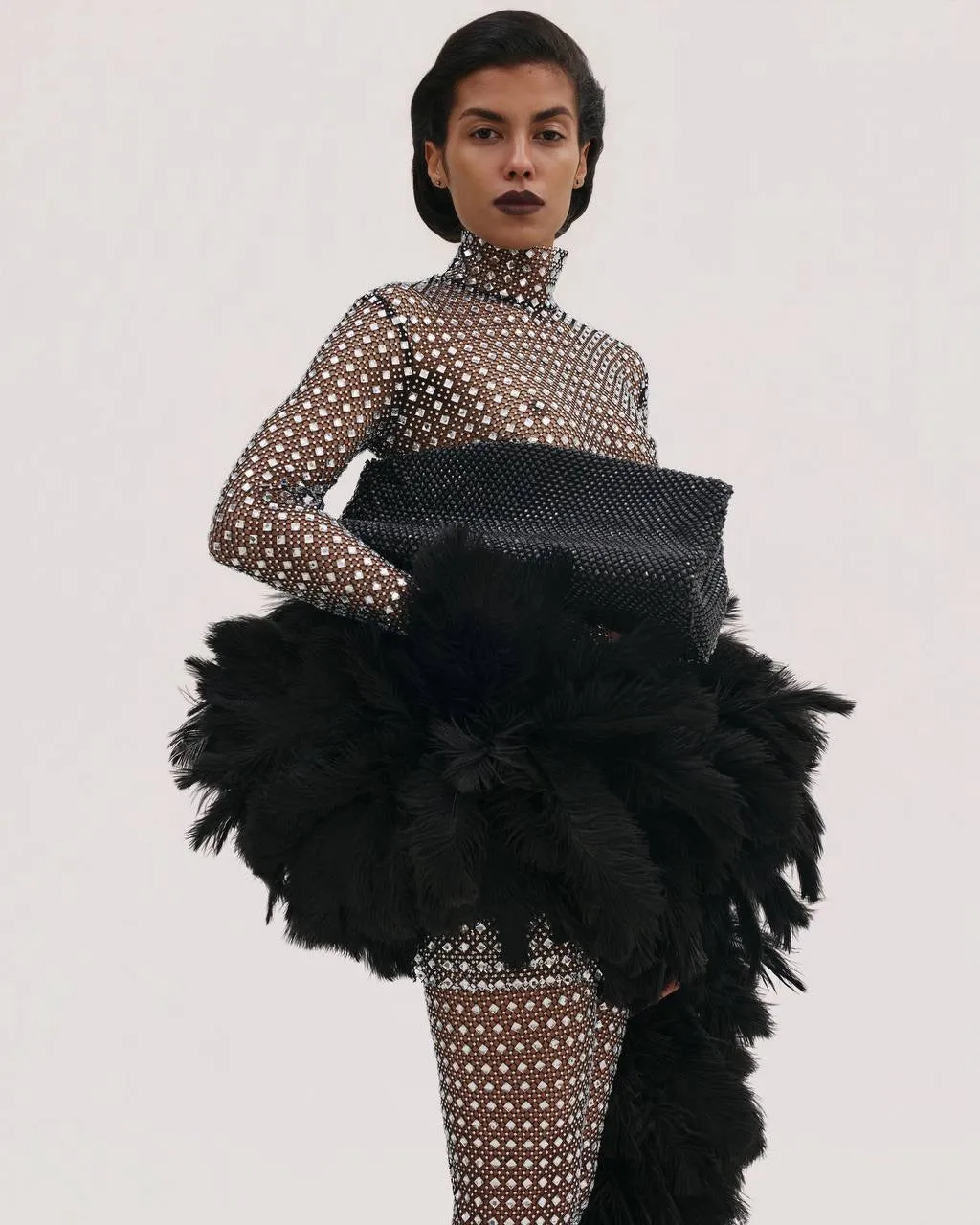 Diamante Mini Dress with Feathers Tail sold by Santa Brand product image thumbnail 5