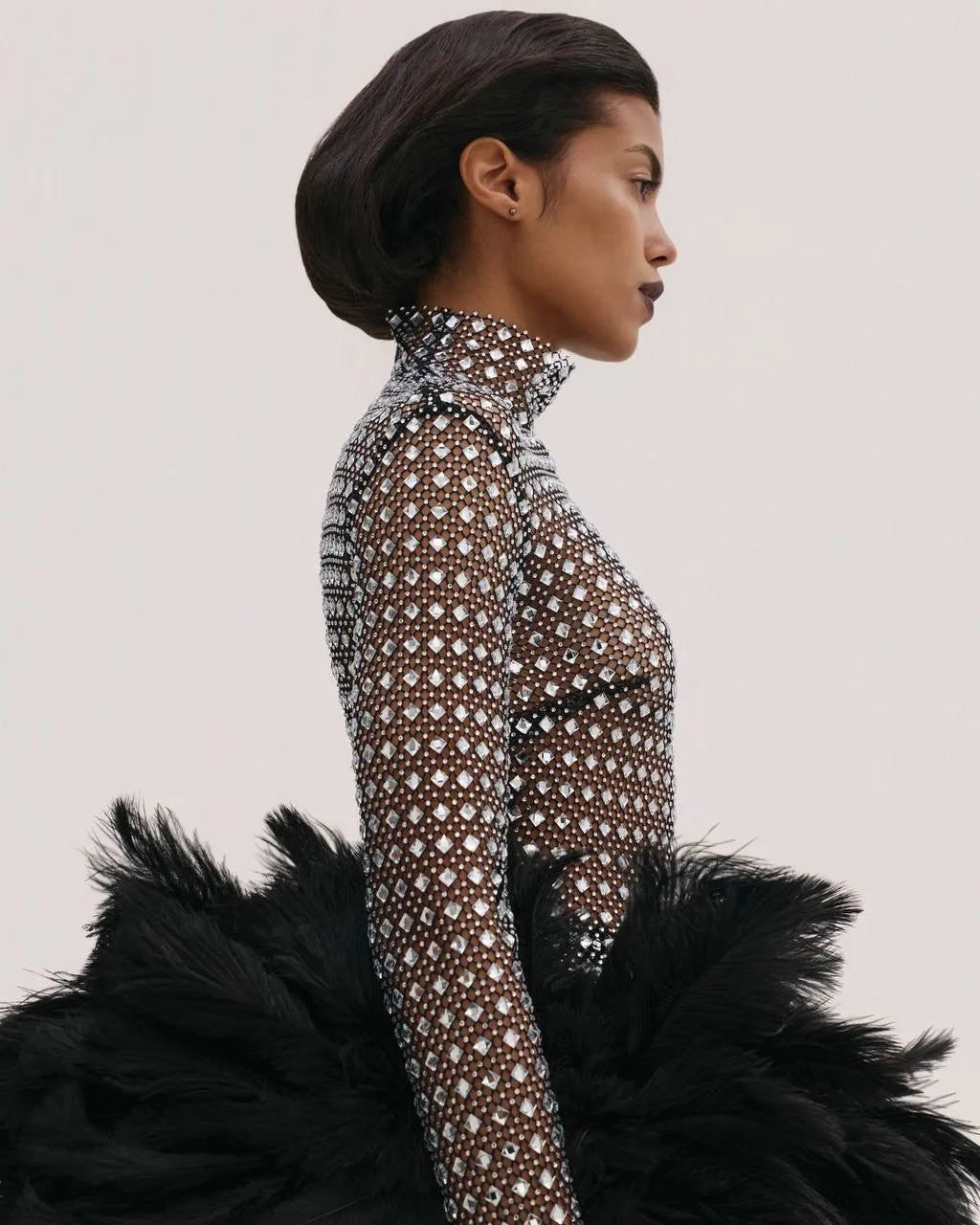 Diamante Mini Dress with Feathers Tail sold by Santa Brand product image thumbnail 3