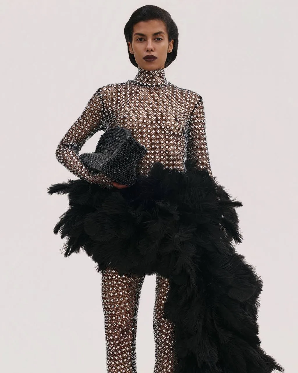 Diamante Mini Dress with Feathers Tail sold by Santa Brand product image thumbnail 4