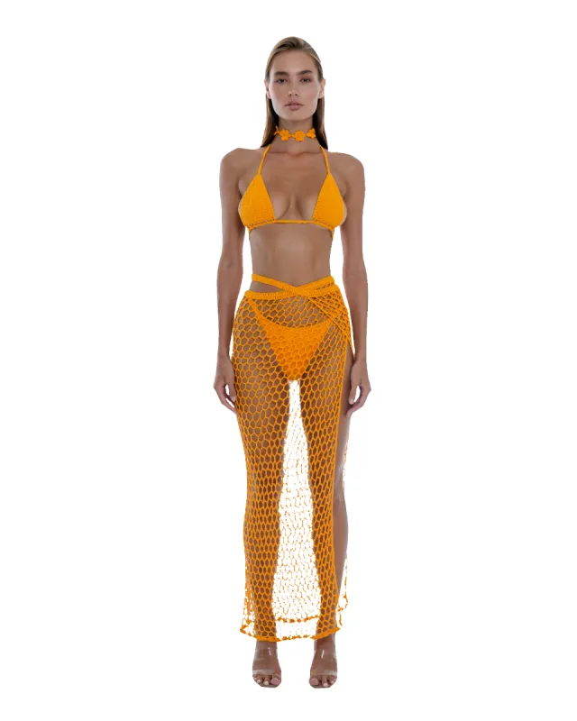 BEADED FLOWER CROCHET CHOKER - citrus sold by Shondel