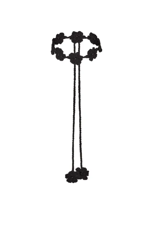 BEADED FLOWER CROCHET CHOKER - night made by Shondel