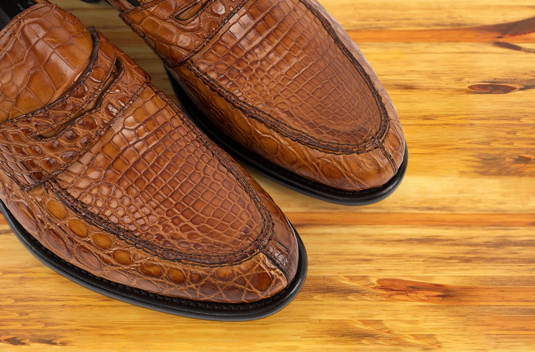 Izano Calzoleria Toscana Dip-Dyed Men's Nile Crocodile Dress Loafer sold by Toscana USA product image thumbnail 4