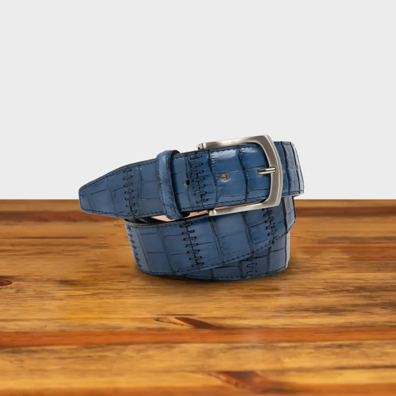 ETNA Calzoleria Toscana Genuine Stitched Crocodile Belt sold by Toscana USA