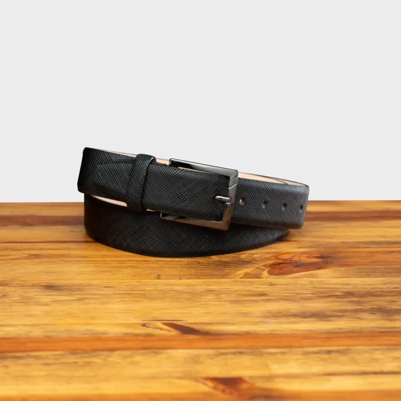 C1499 Calzoleria Toscana Saffiano Leather Belt Black sold by Toscana USA