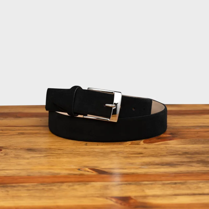 C1359-S Calzoleria Toscana Black Velour Suede Belt sold by Toscana USA