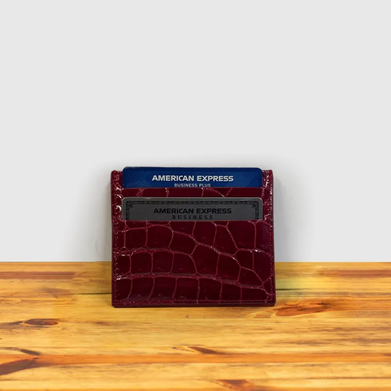 Calzoleria Toscana Kang Crocodile Credit Card Holder sold by Toscana USA