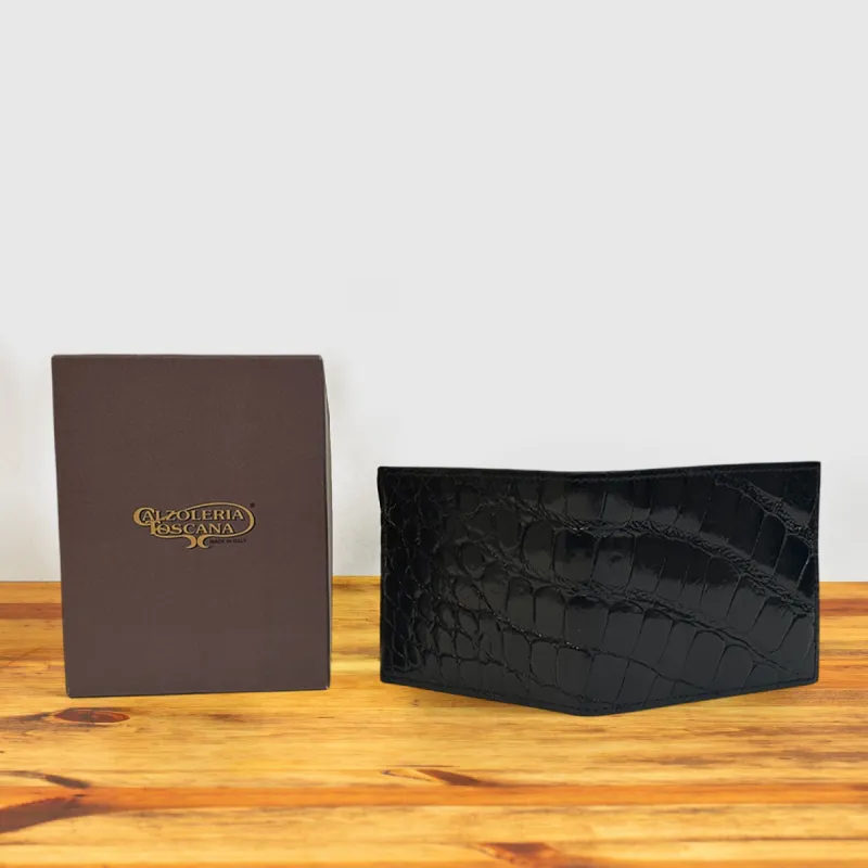 Calzoleria Toscana Okab Crocodile Billfold Wallet sold by Toscana USA
