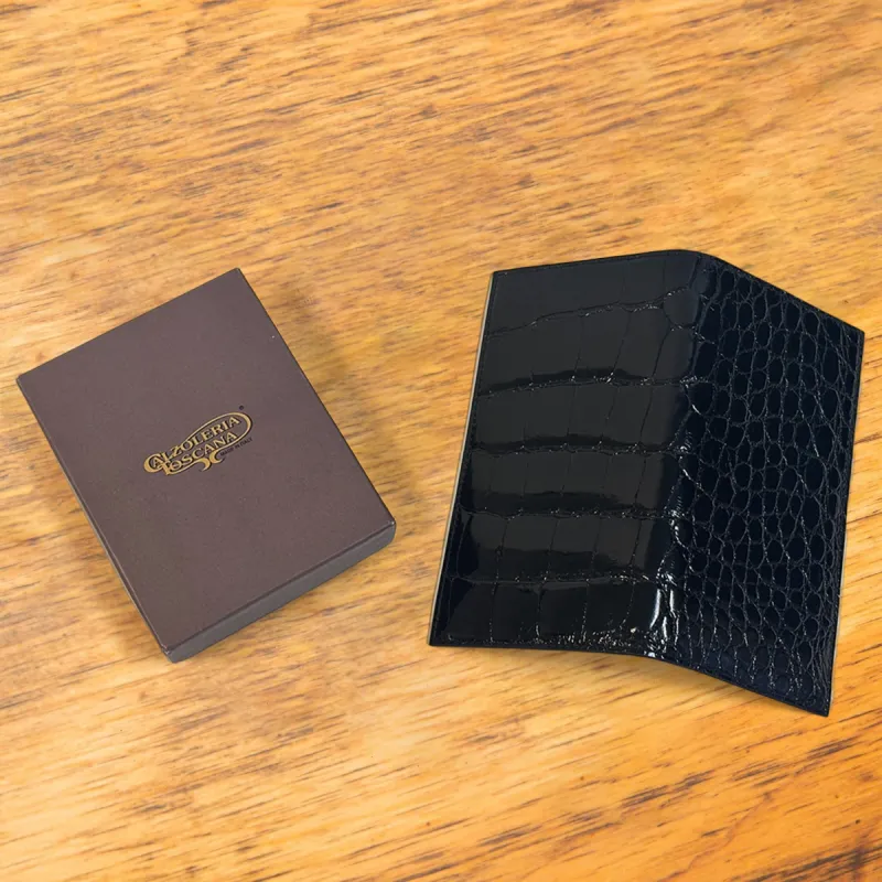 Calzoleria Toscana Atik Continental Crocodile Wallet sold by Toscana USA