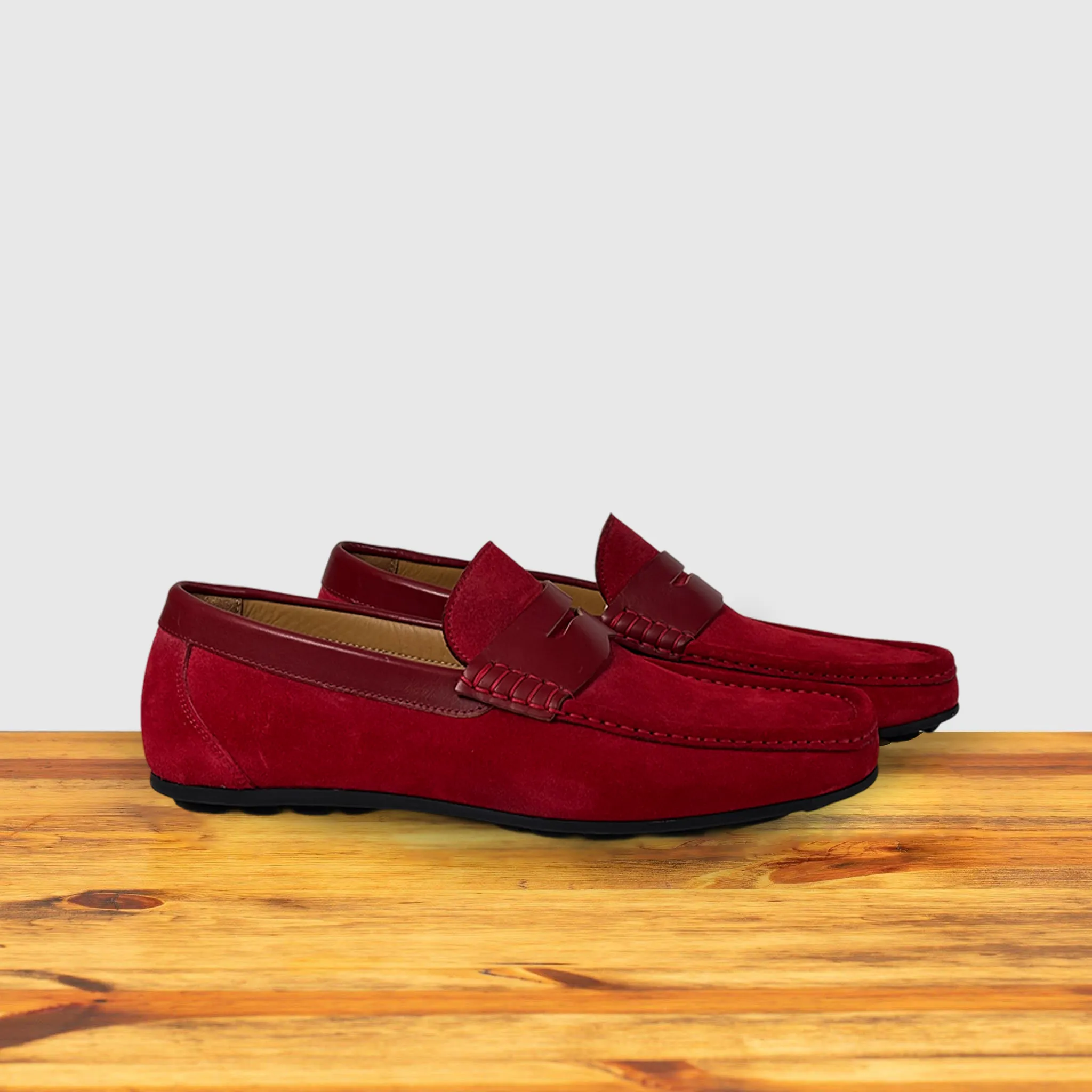 Calzoleria Toscana Zula Velour Suede/Leather Penny Loafer sold by Toscana USA product image thumbnail 2