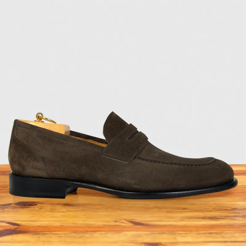 Quero Velour Suede Wholecut Penny Loafer – Calzoleria Toscana made by Toscana USA