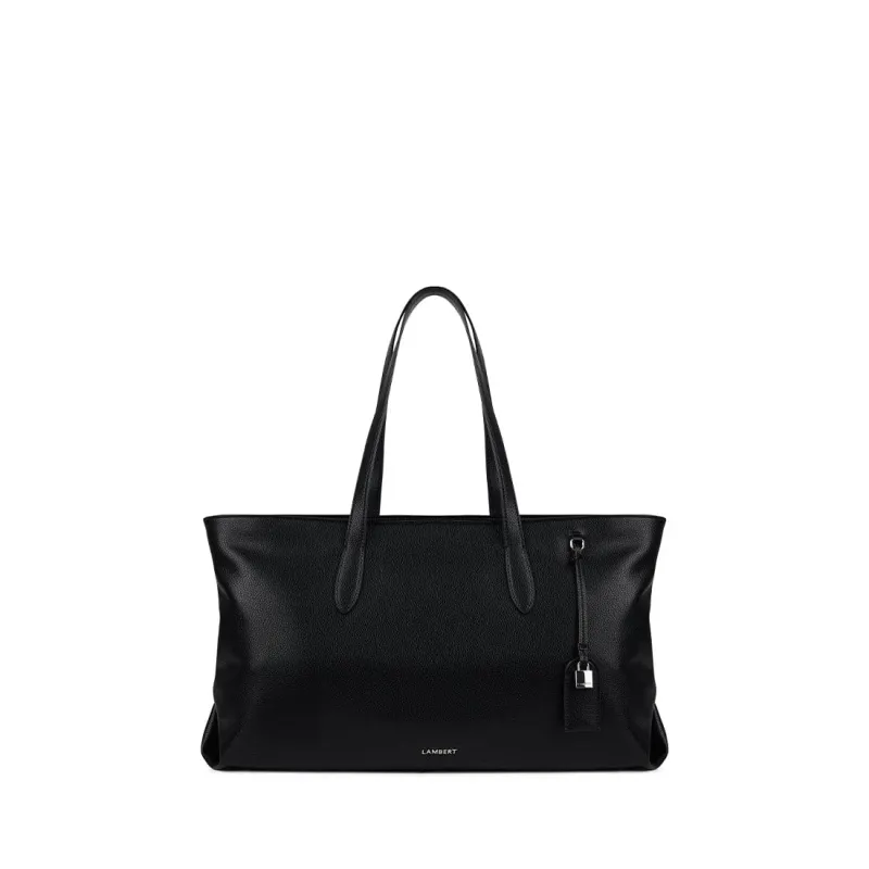 The Britney – Black Vegan Leather Tote Bag made by Lambert