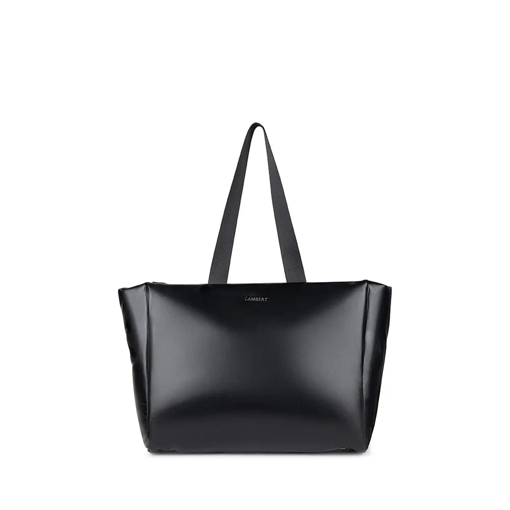 The Kaia - Black Vegan Leather Tote Bag sold by Lambert