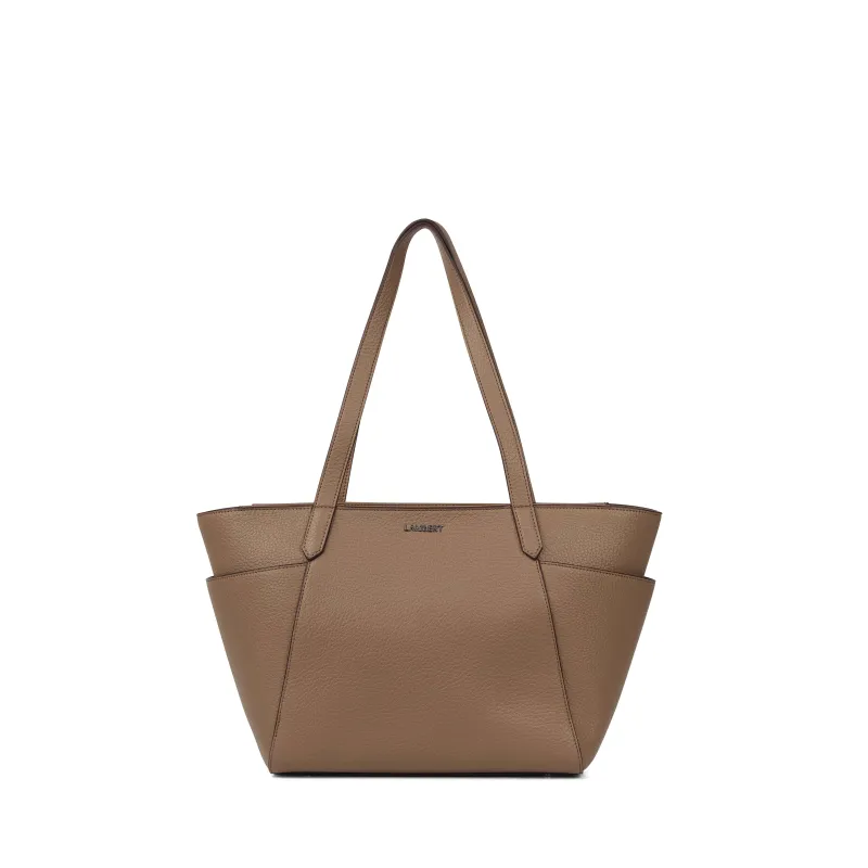 The Opale – Taupe Medium Vegan Leather Tote Bag made by Lambert