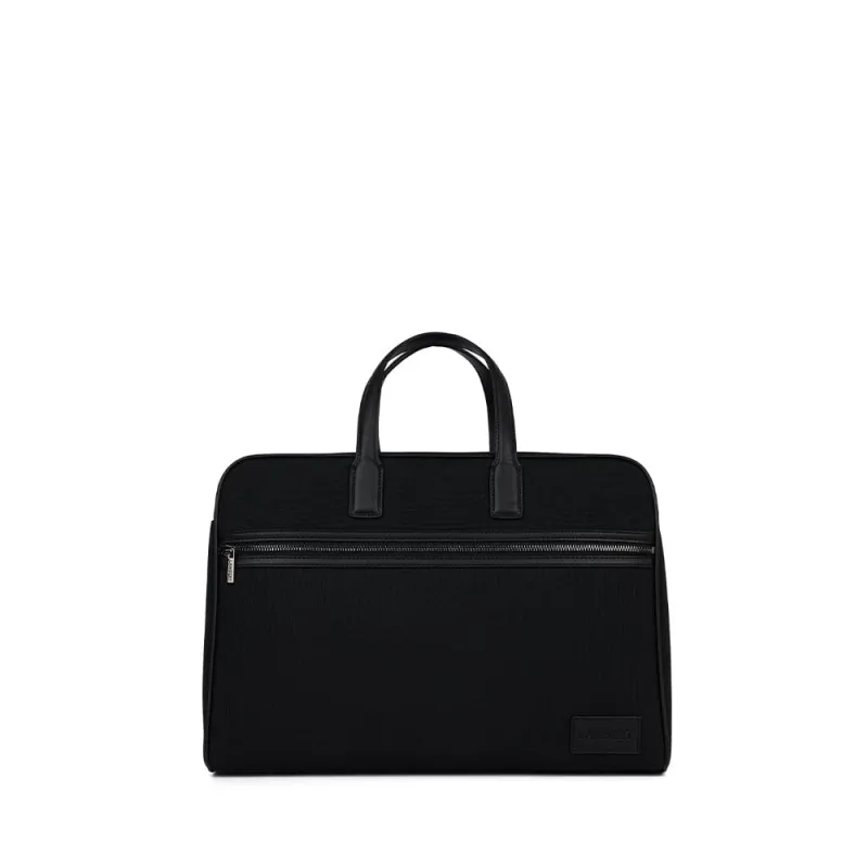 The Sloane – Briefcase in Black Canvas sold by Lambert