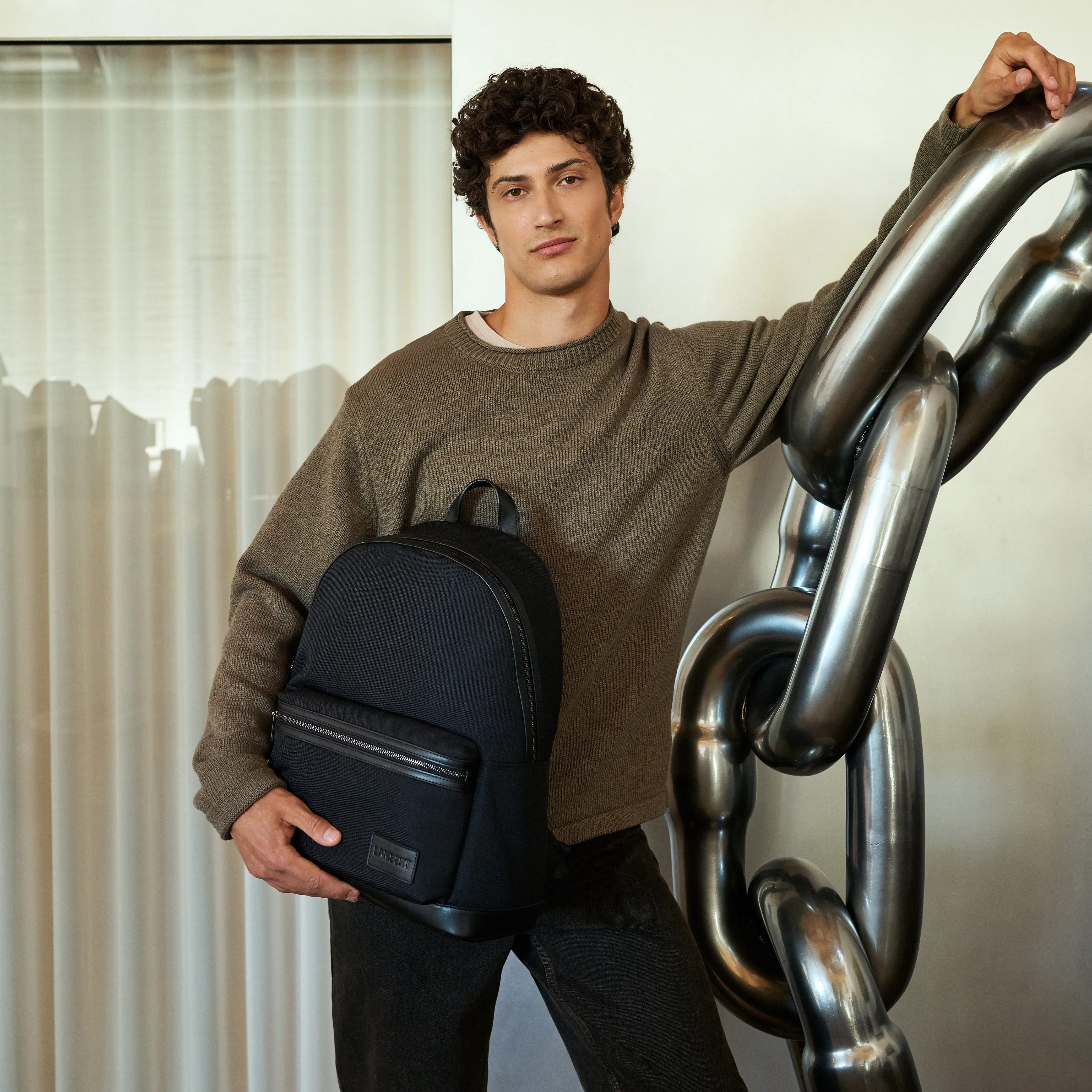 The Logan – Black Canvas Backpack sold by Lambert product image thumbnail 2