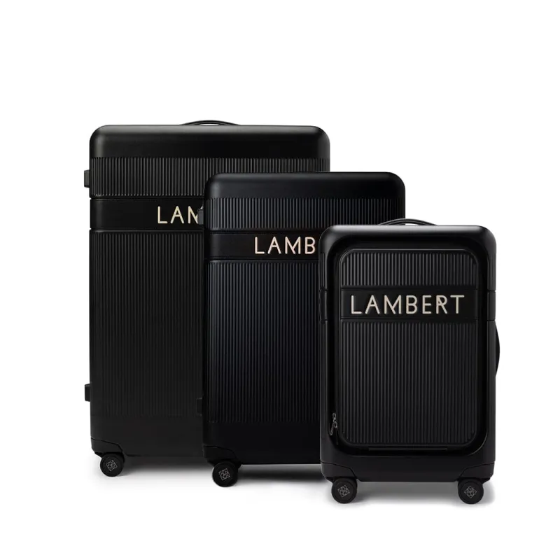 Travel Set - Black Large Check-in suitcase + Medium check-in suitcase + Carry-on suitcase made by Lambert