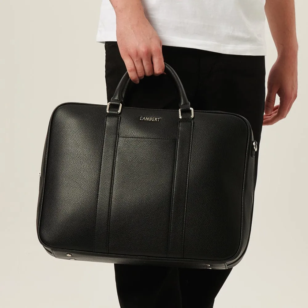 The Noah – 2-in-1 Black Vegan Leather Briefcase sold by Lambert product image thumbnail 2