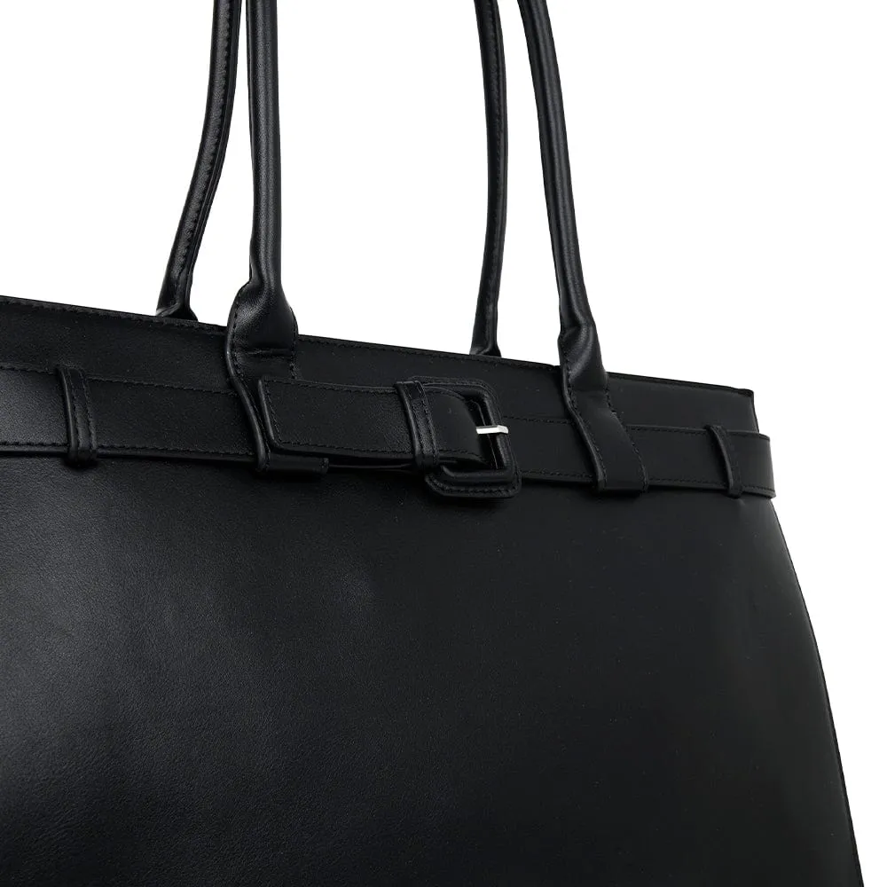The Odelia – Black Vegan Leather Tote Bag sold by Lambert product image thumbnail 3