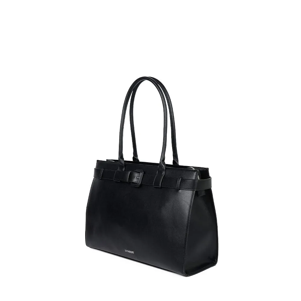 The Odelia – Black Vegan Leather Tote Bag sold by Lambert product image thumbnail 4